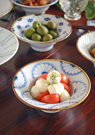 みやじま焼（対厳窯）蔓手付き小鉢　菓子皿　花器　希少 みやじま焼（対厳窯）蔓手付き小鉢 菓子皿 花器 希少