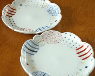 砥部焼の和食器 陶房遊の大皿 【砥部工房 からくさ】