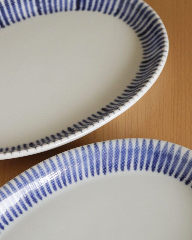 砥部焼の和食器 梅山窯の楕円皿【砥部工房 からくさ】