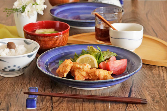 砥部焼の和食器 梅山窯の大皿 【砥部工房 からくさ】 砥部焼の和食器 梅山窯の大皿 【砥部工房 からくさ】
