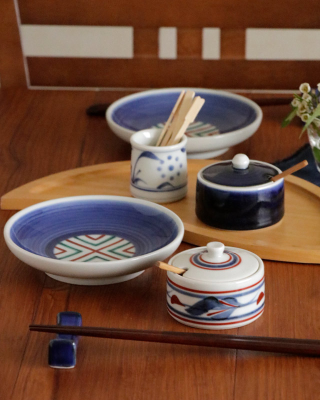 砥部焼の和食器 梅山窯の薬味入れ【砥部工房 からくさ】