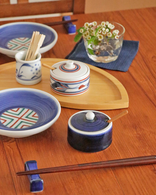 砥部焼の和食器 梅山窯の薬味入れ【砥部工房 からくさ】