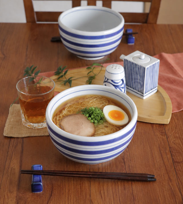 梅山窯 ごす巻線内太陽文 ボール鉢 ラーメン盛り付けイメージ