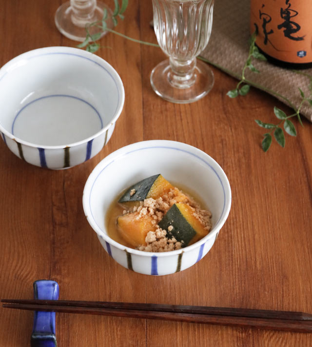 かぼちゃの煮物を盛った反鉢