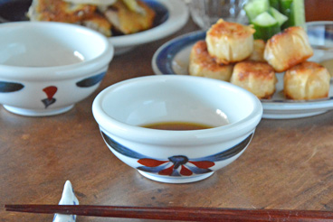 梅山窯　外からくさの玉ぶち鉢(3寸)