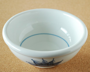 砥部焼・梅山窯　ひまわりの玉ぶち鉢(5寸)