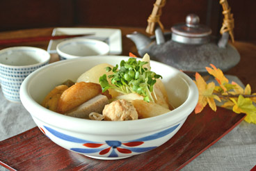 梅山窯　外からくさの玉ぶち鉢(3寸)