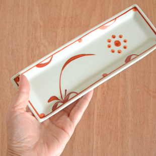 砥部焼の和食器 梅山窯の角皿 【砥部工房 からくさ】