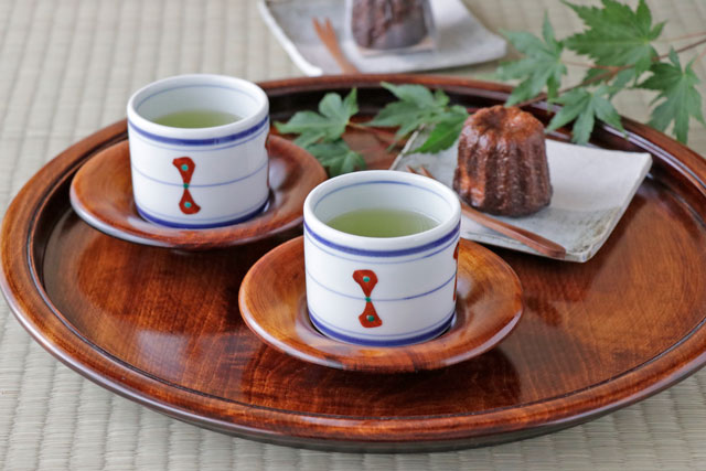 砥部焼き   湯のみ ２個 砥部焼の和食器 梅山窯の湯呑 【砥部工房 からくさ】