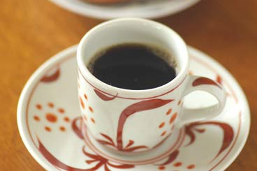 梅山窯　赤太陽のコーヒーカップ