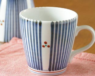 梅山窯　とくさみつ紋のモーニングカップ