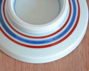 砥部焼・梅山窯　みつ葉の茶碗蒸しの蓋