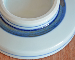 砥部焼・梅山窯　なずなの茶碗蒸しの蓋