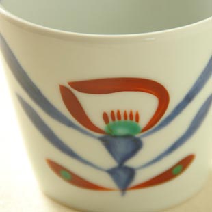 あか花のそばちょこ　絵付け