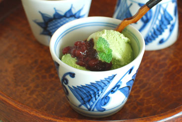 梅山窯　草文のそばちょこ