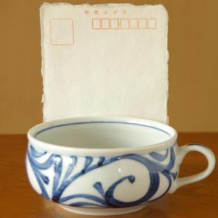 砥部焼の和食器 梅山窯のスープカップ 【砥部工房 からくさ】