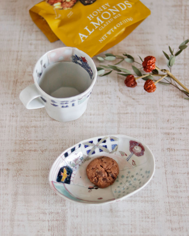 砥部焼の和食器 生石窯の小皿【砥部工房 からくさ】