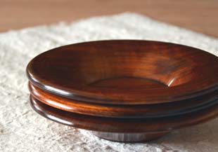 香川漆器 あさがお茶托を重ねて