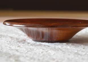 香川漆器 あさがお茶托を横から見て