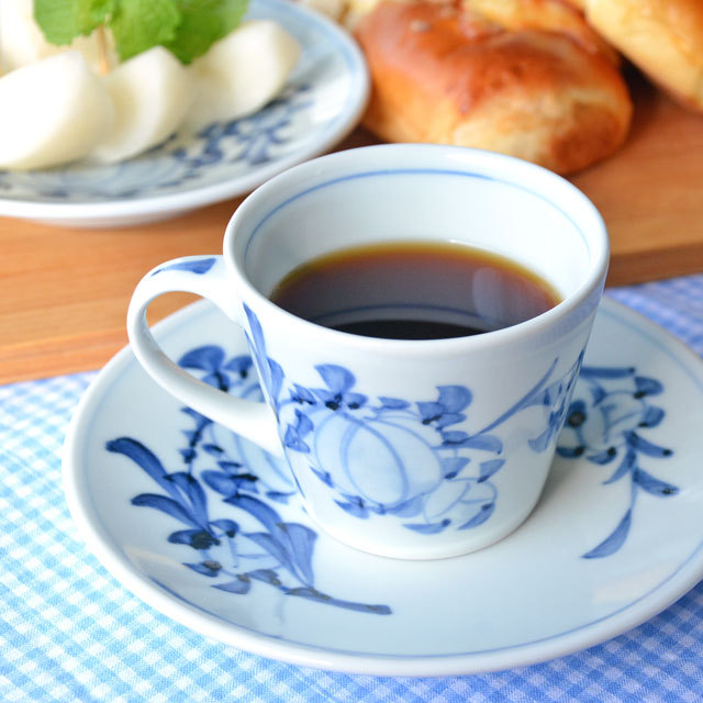 和食器・砥部焼 風船花のコーヒーカップ
