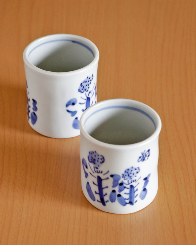 砥部焼の和食器 森陶房の湯呑 【砥部工房 からくさ】