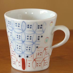 砥部焼・陶房遊　彩り紋のマグカップ（小）