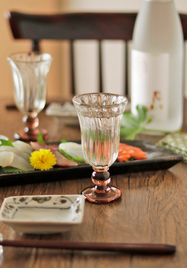 吹きガラス 村上恭一のワイングラス 【砥部工房 からくさ】