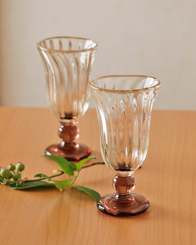 吹きガラス 村上恭一のワイングラス 【砥部工房 からくさ】