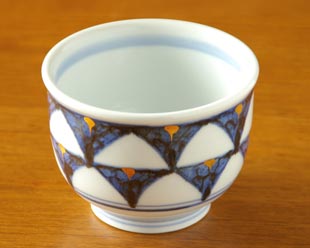 砥部焼　ゴスペン柄の湯呑