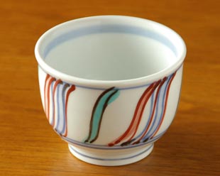 砥部焼　よろけもようの湯呑
