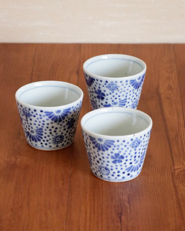 砥部焼 古布文のそばちょこ