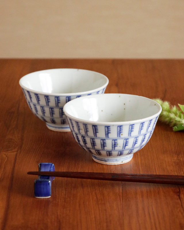 砥部焼、郡中十錦　茶碗3点 砥部焼、郡中十錦茶碗3点