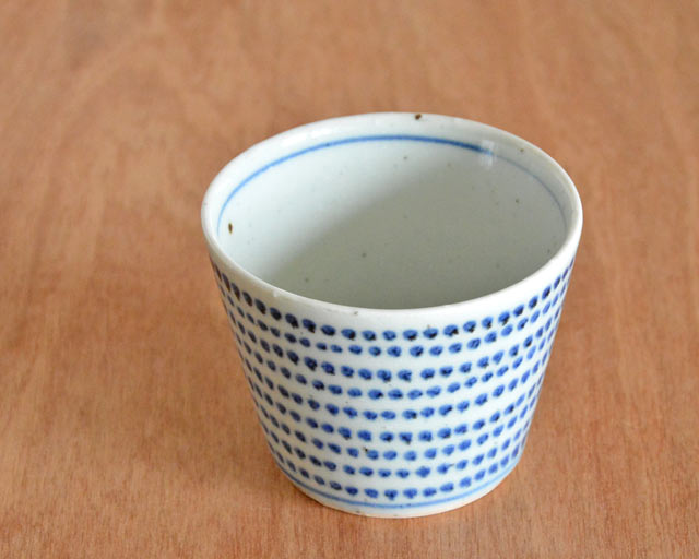 中田窯 ドット模様のそばちょこ