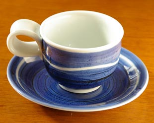 向井窯　青いコーヒーカップ