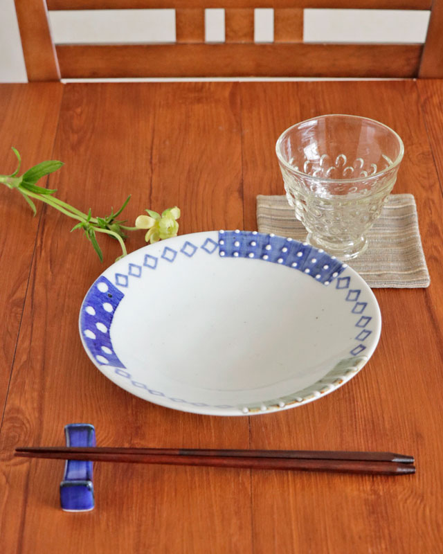 砥部焼の和食器 皐月窯の浅鉢 【砥部工房 からくさ】