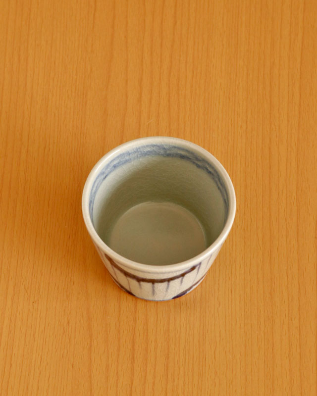 愛媛県 砥部焼 染付 鳥柳紋 猪口 地方窯 古伊万里 砥部焼の和食器 皐月窯の蕎麦猪口 【砥部工房 からくさ】
