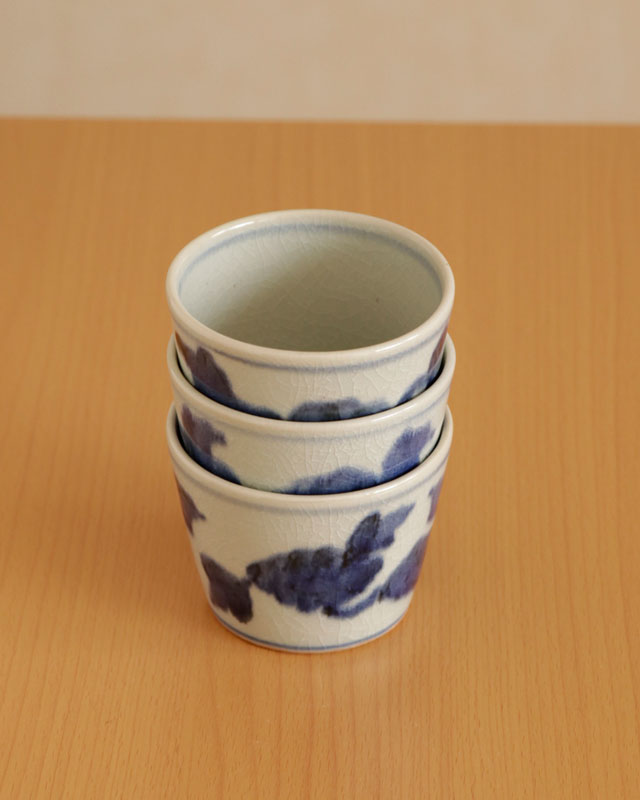 愛媛県 砥部焼 染付 鳥柳紋 猪口 地方窯 古伊万里 41d7aec5ae41c1b02117aca345cc72