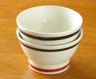 砥部焼・千山窯　ボーダー柄を重ねて