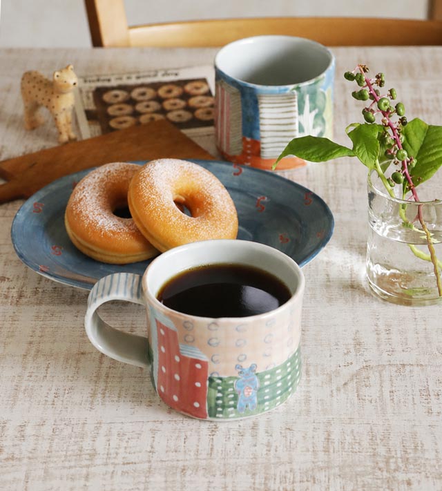 どうぶつマグ(ブルー・クマ)のあるお茶の時間