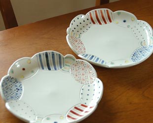 砥部焼の和食器 陶房遊の大皿 【砥部工房 からくさ】