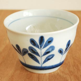 砥部焼・陶房遊 ブルーリーフの多用碗
