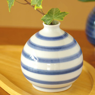 しましまのぷっくり花器
