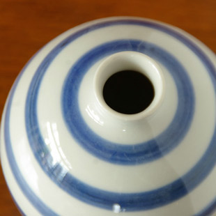 値下げ 陶器 磁器 花器 砥部焼 栖山銘 共箱 値下げ 陶器 磁器 花器