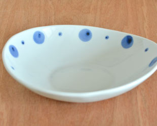 砥部焼・陶房遊　水玉のカレー鉢