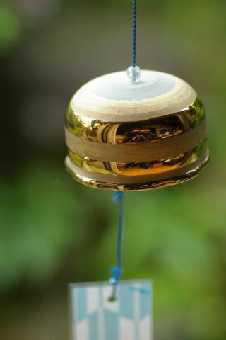陶房遊 金色の風鈴(大)