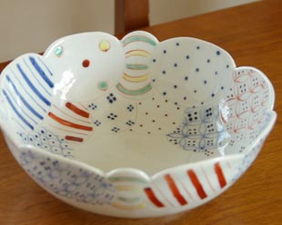 砥部焼・陶房遊　彩り紋の大鉢