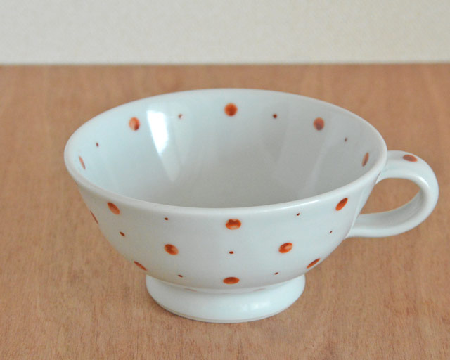 砥部焼・陶房遊　レッドプラネットのスープカップ