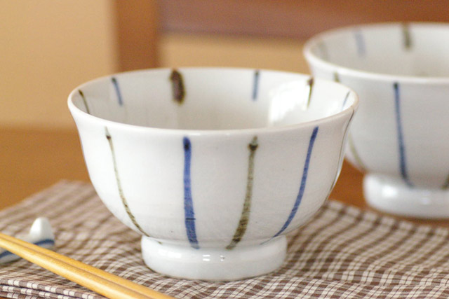 和食器・砥部焼　とくさ紋の深茶碗