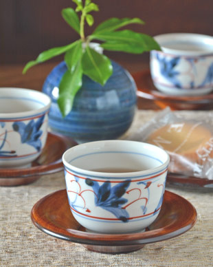 陶房遊　しだ紋の反湯呑