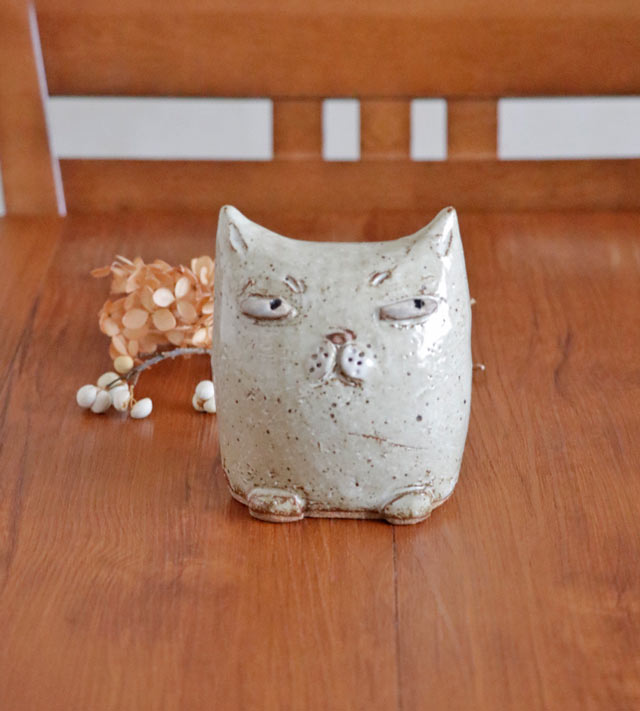 不機嫌な猫 正面からの様子